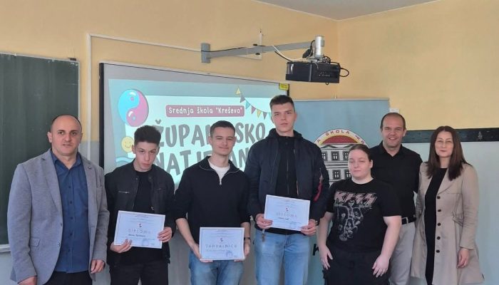 Sjajni rezultati naših gimnazijalaca na županijskom kvizu znanja u Kreševu